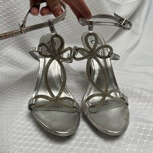 Carlos by Carlos Santana Silver Strappy Heels